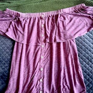 Plum Off the Shoulder Soft Tee